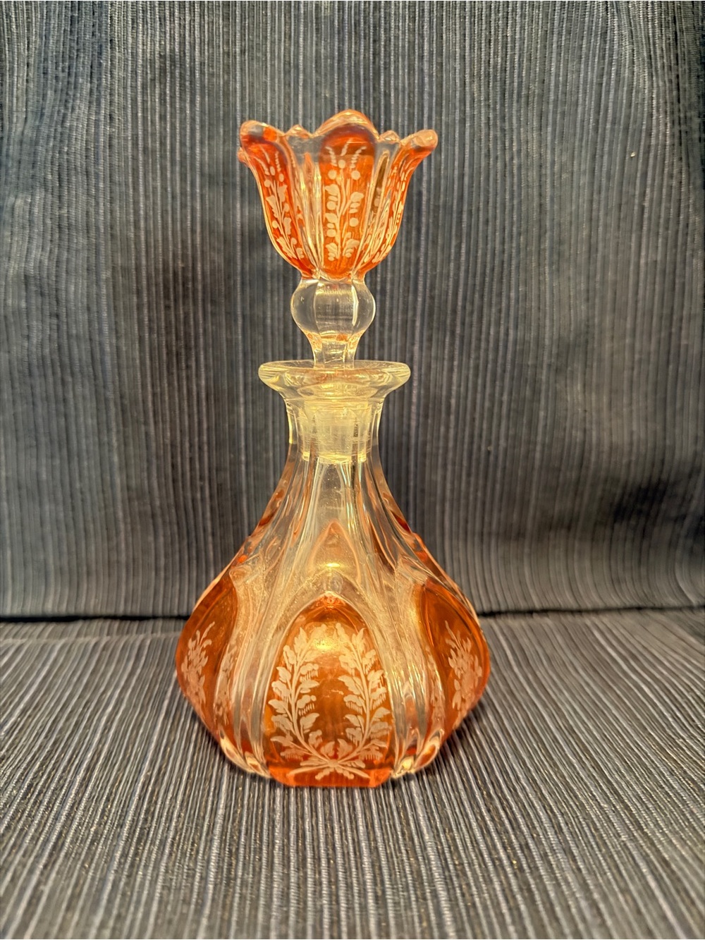 Vintage Bohemian Flashed Glass Perfume Bottle